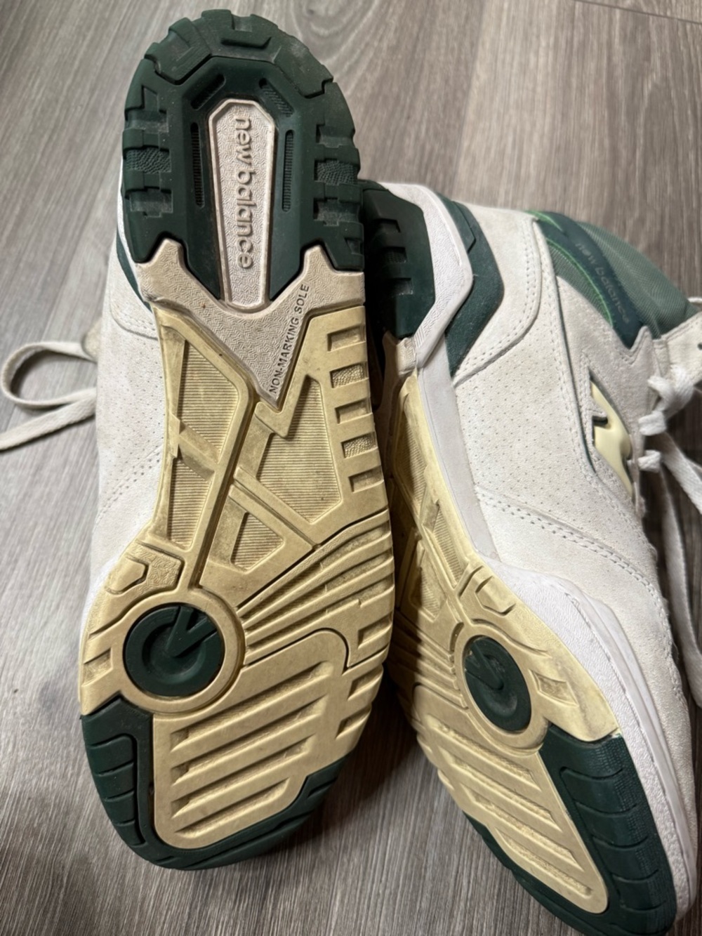 New Balance 650 High Top Size 10 White Green Suede Retro Dad Shoe Basketball NB - Picture 10 of 16